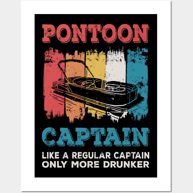 Pontoon Captain vintage style gift Wall Art by Lomitasu